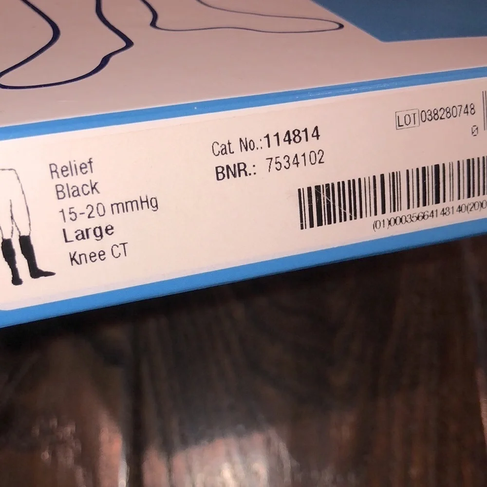 JOBST mmHg 15-20 large black medical compression stocking new in box
